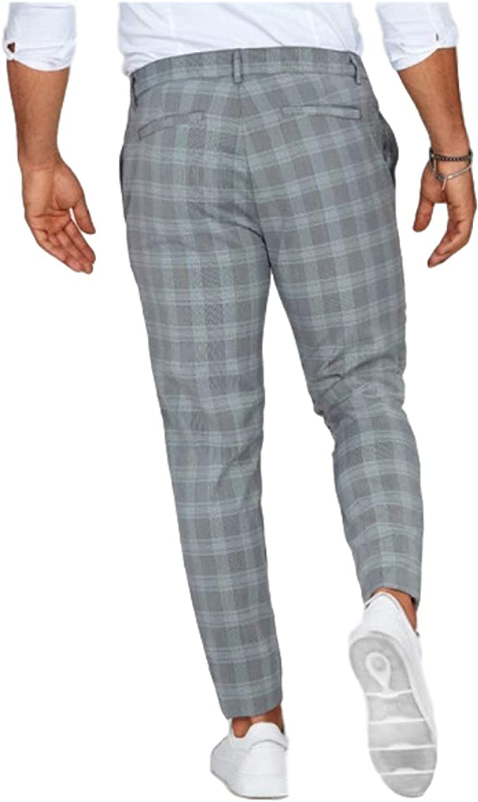Pantalon Slim-Fit à Carreaux Tendance - Chino Homme Chic avec Coupe Parfaite et Confort Ultime