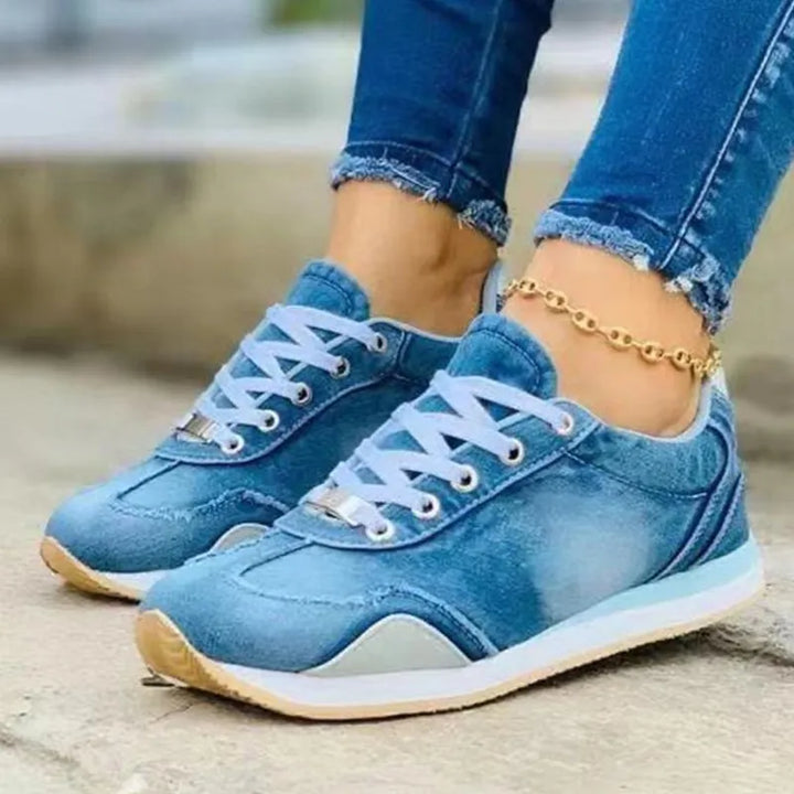 Baskets en sheen denim tendance pour femmes pour un look décontracté