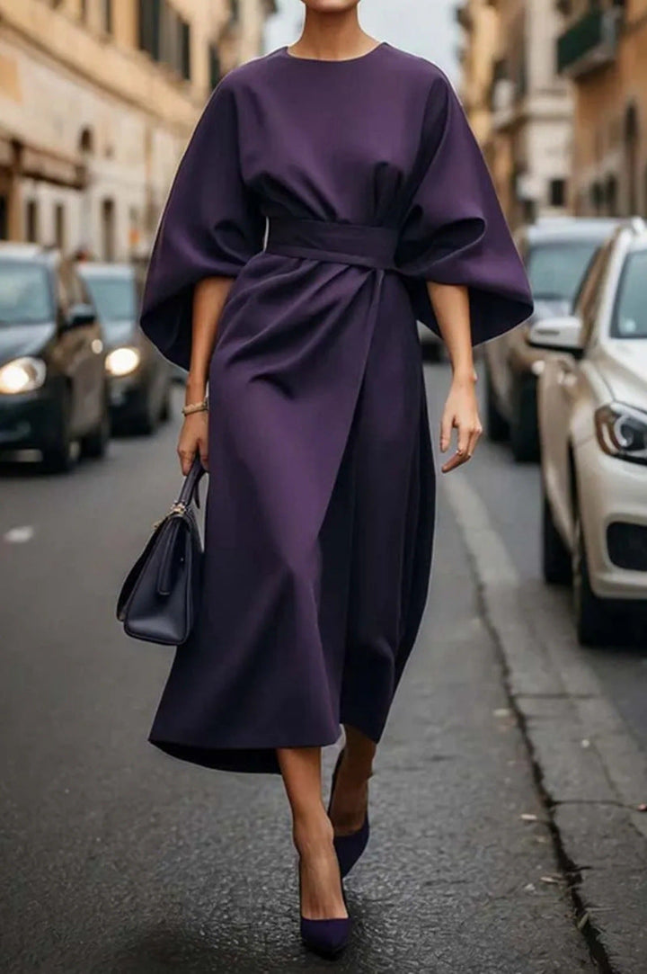 Juliette | Robe midi oversized élégante avec ceinture pour un look chic et fluide