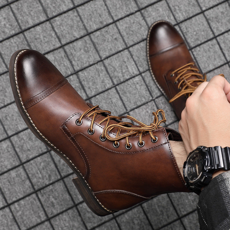 Bottes en Cuir Élégantes pour Hommes Hugo™ avec Lacets pour un Style Intemporel