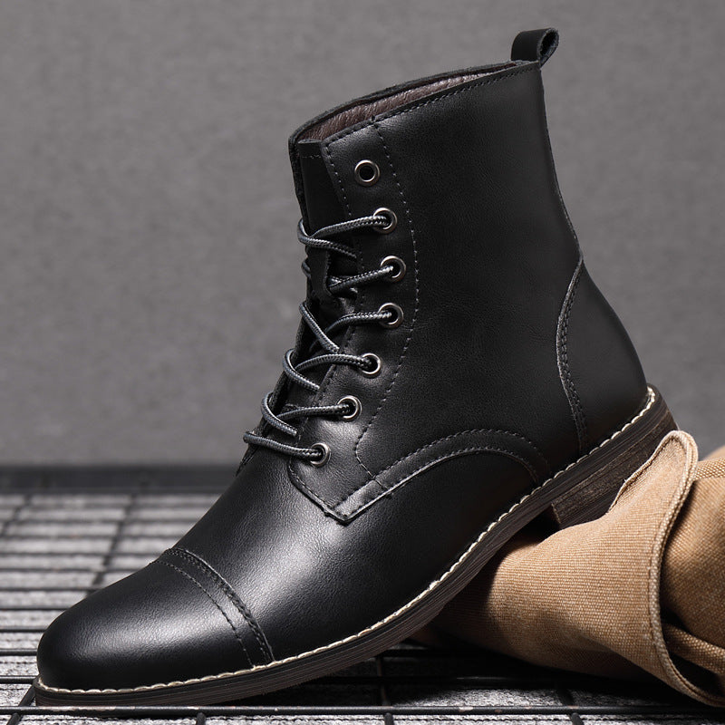 Bottes en Cuir Élégantes pour Hommes Hugo™ avec Lacets pour un Style Intemporel