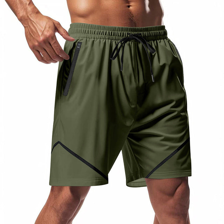 Shorts de sport pour hommes ultimes - respirants, séchage rapide et légers - coupe ample avec longueur genou et poches zippées pratiques.