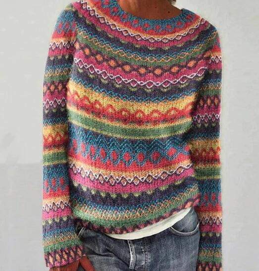 Livia - Pull Vintage Tricoté pour un Look Printanier Frais et Tendance
