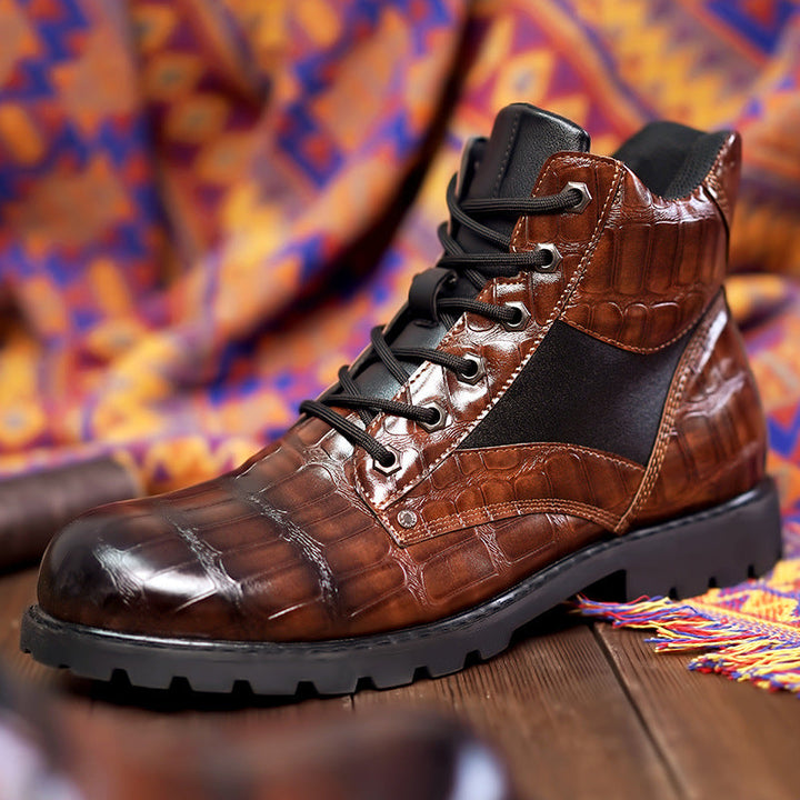 Bottes pour hommes Ed™ Luxe avec un design crocodile élégant