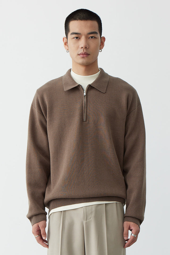 Sweatshirt™ Confortable et Élégant avec Col Polo pour un Ajustement Détendu
