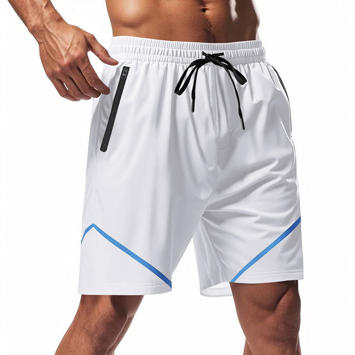 Shorts de sport pour hommes ultimes - respirants, séchage rapide et légers - coupe ample avec longueur genou et poches zippées pratiques.