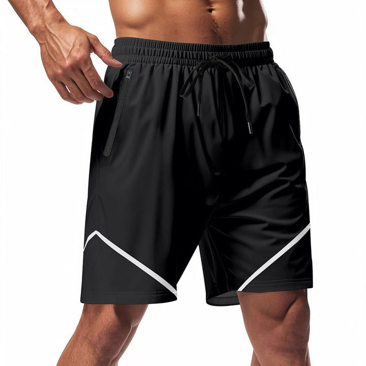 Shorts de sport pour hommes ultimes - respirants, séchage rapide et légers - coupe ample avec longueur genou et poches zippées pratiques.