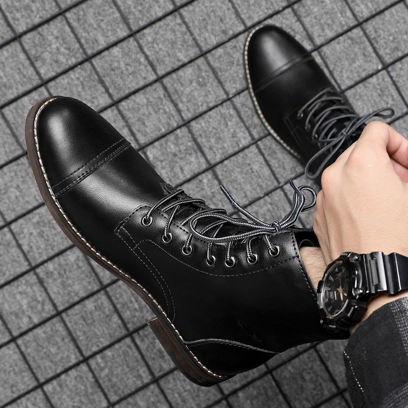 Bottes en Cuir Élégantes pour Hommes Hugo™ avec Lacets pour un Style Intemporel