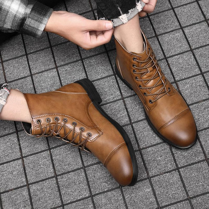 Bottes en Cuir Élégantes pour Hommes Hugo™ avec Lacets pour un Style Intemporel