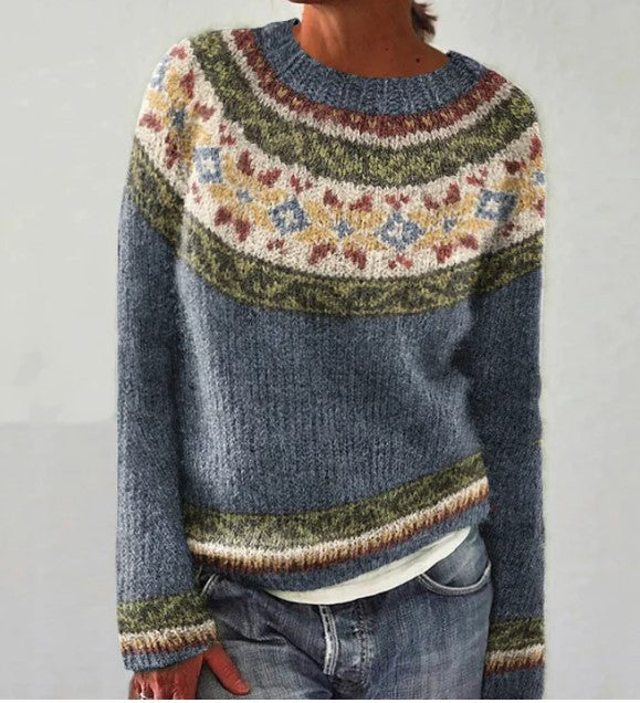Livia - Pull Vintage Tricoté pour un Look Printanier Frais et Tendance