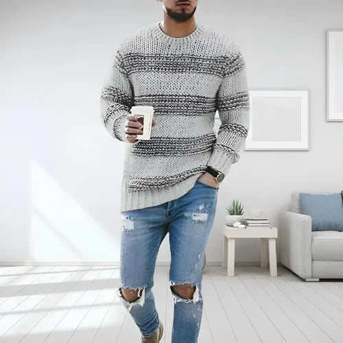 Sven™ Pull Rayé Élégant pour Hommes pour un Look Tendance et Confortable