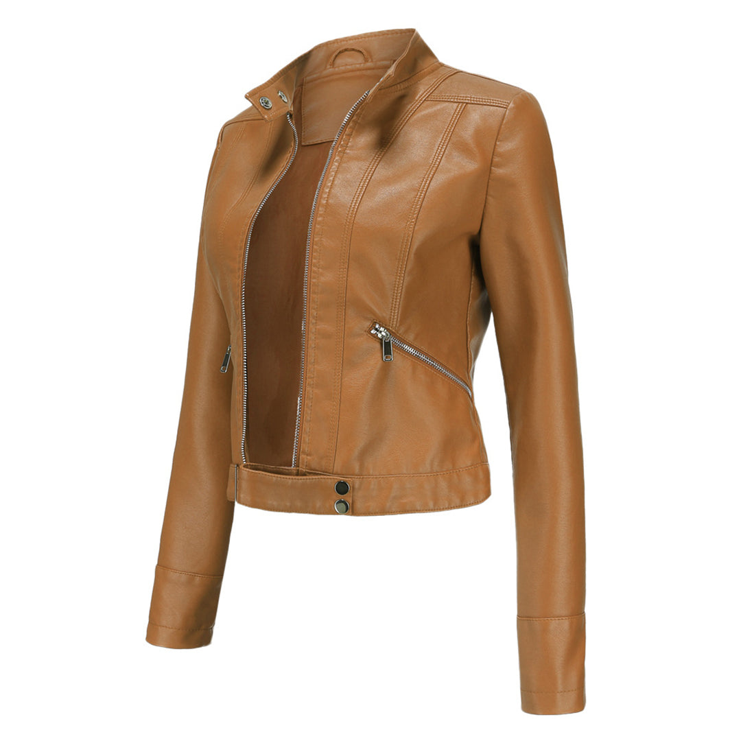 Veste en cuir courte pour femme OXANA - Élégante et intemporelle !