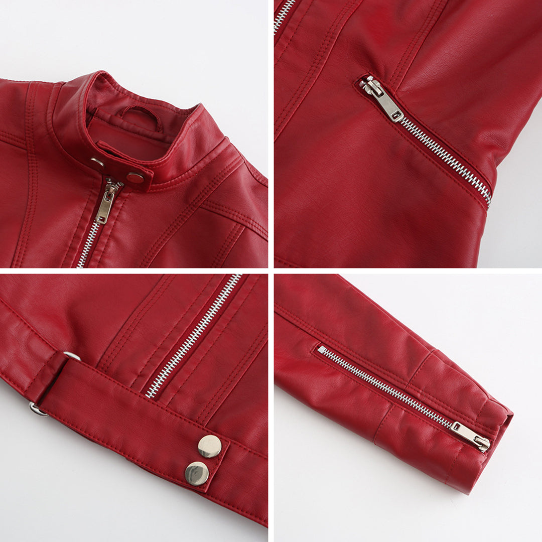 Veste en cuir courte pour femme OXANA - Élégante et intemporelle !