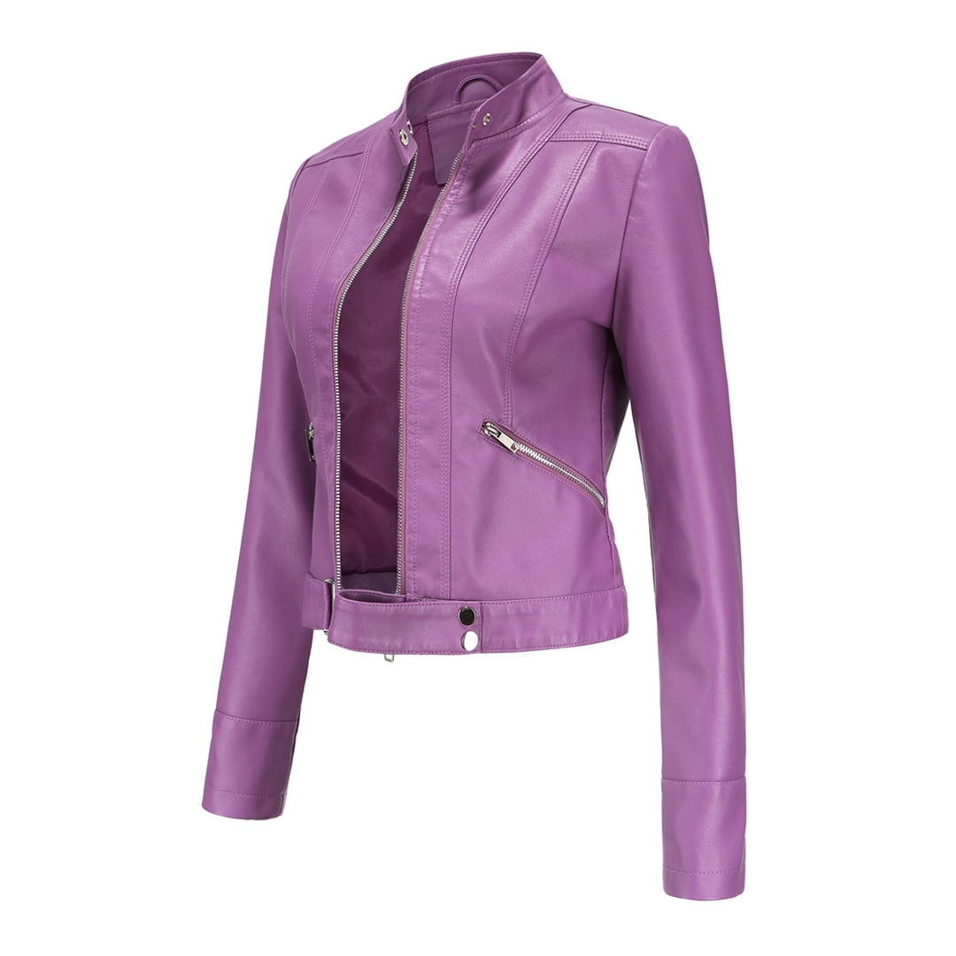 Veste en cuir courte pour femme OXANA - Élégante et intemporelle !