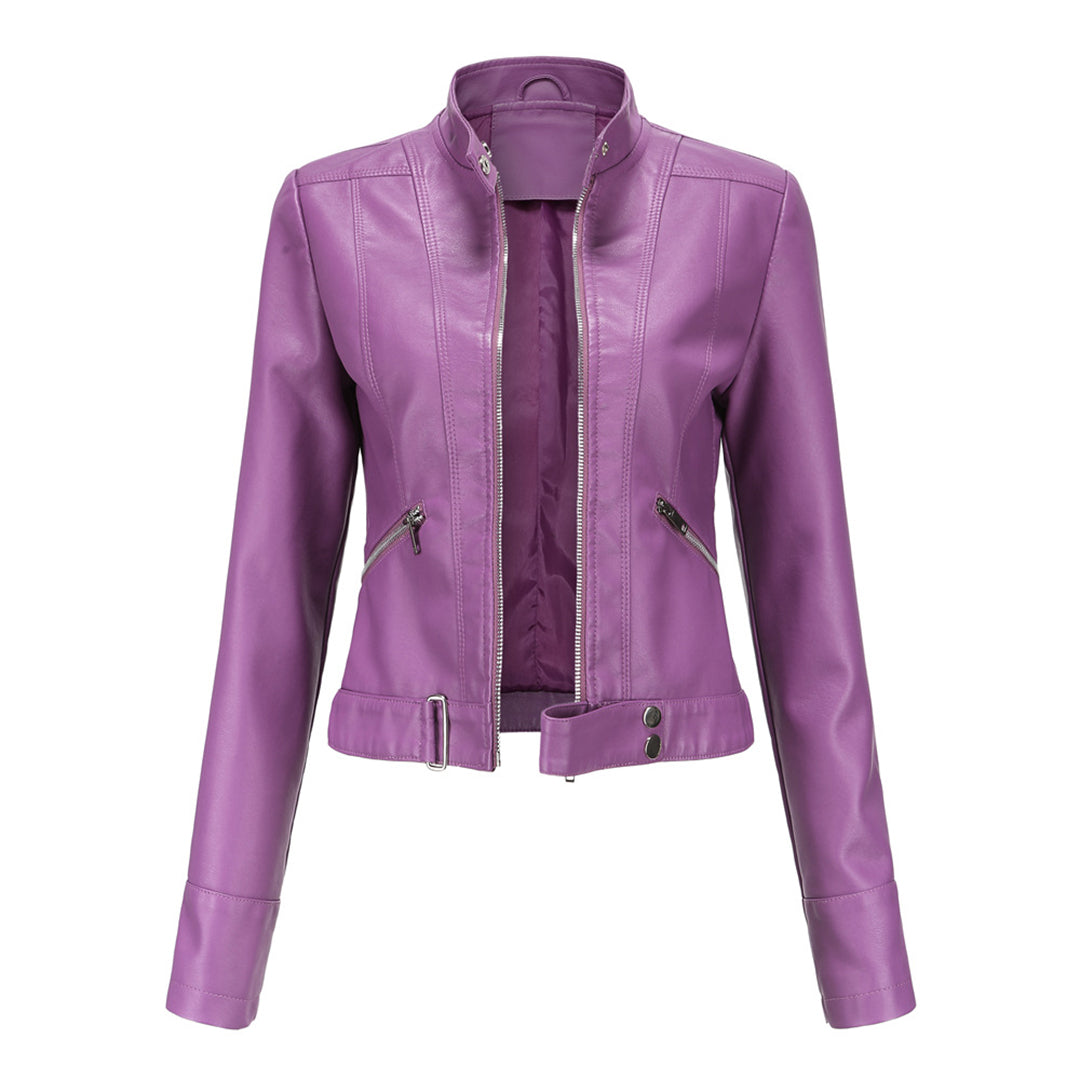 Veste en cuir courte pour femme OXANA - Élégante et intemporelle !