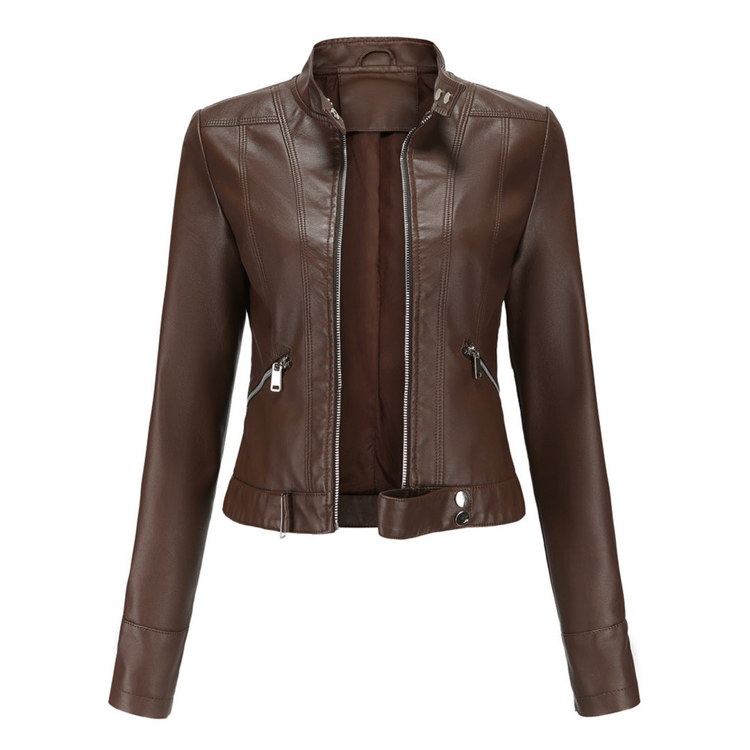 Veste en cuir courte pour femme OXANA - Élégante et intemporelle !