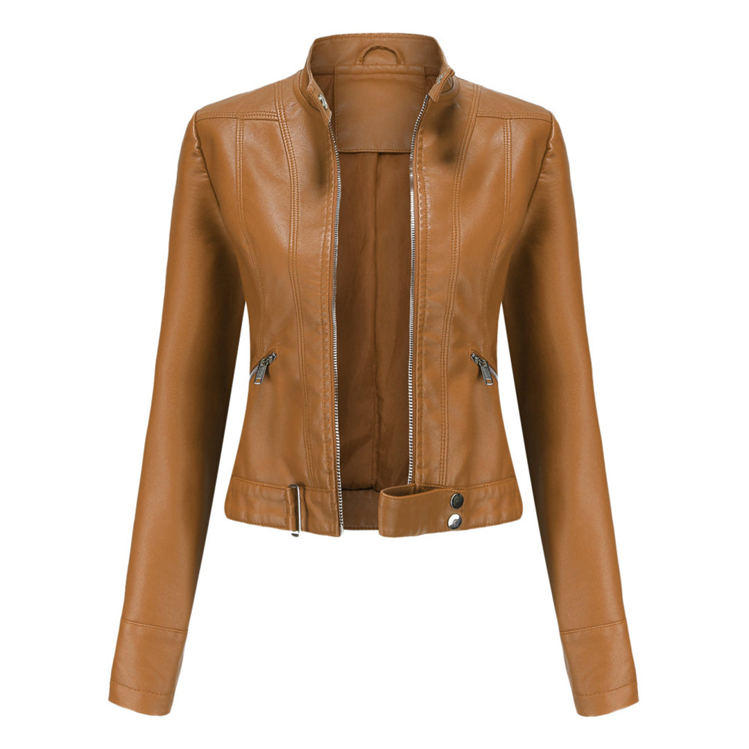 Veste en cuir courte pour femme OXANA - Élégante et intemporelle !