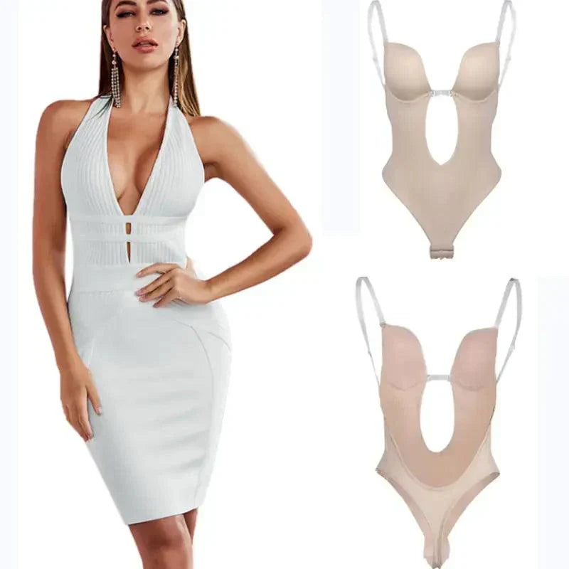BareFit Bodyshaper Invisible Femmes Sans Dos - Set de 2 Forme de Corps à Décolleté en V Profond
