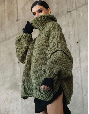 Ivienne - Pull en maille surdimensionné confortable et tendance pour un look stylé