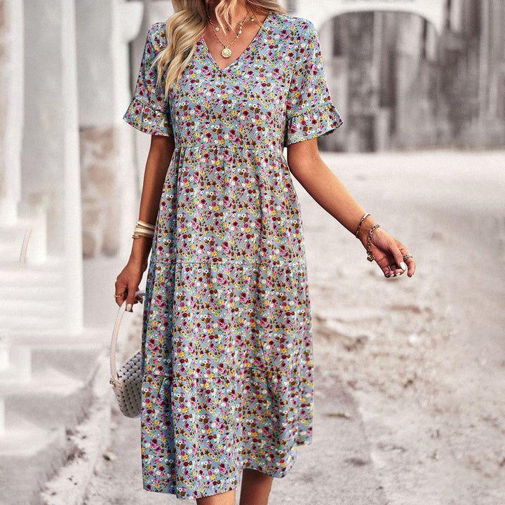 Zdenka | Élégante robe de chambre midi à fleurs inspirée du vintage pour femmes