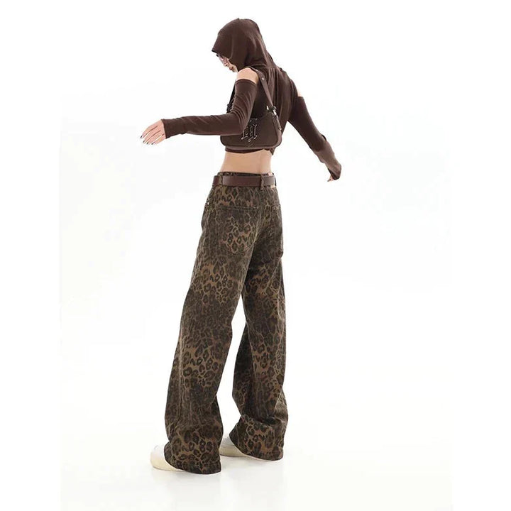 Gilda - Pantalon rétro stylé avec un imprimé léopard très tendance