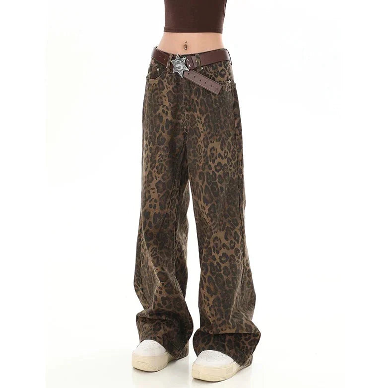 Gilda - Pantalon rétro stylé avec un imprimé léopard très tendance