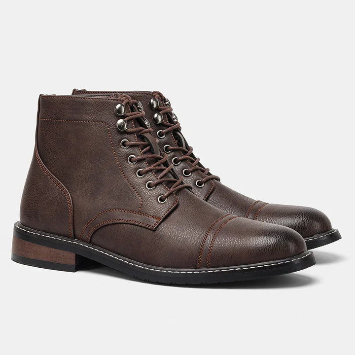 Bottes en cuir classiques élégantes pour hommes Felix™ avec semelle antidérapante sécurisée.