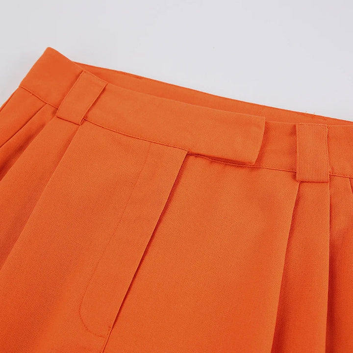 Evelien | Pantalon en lin orange stylé pour femme pour un look estival parfait