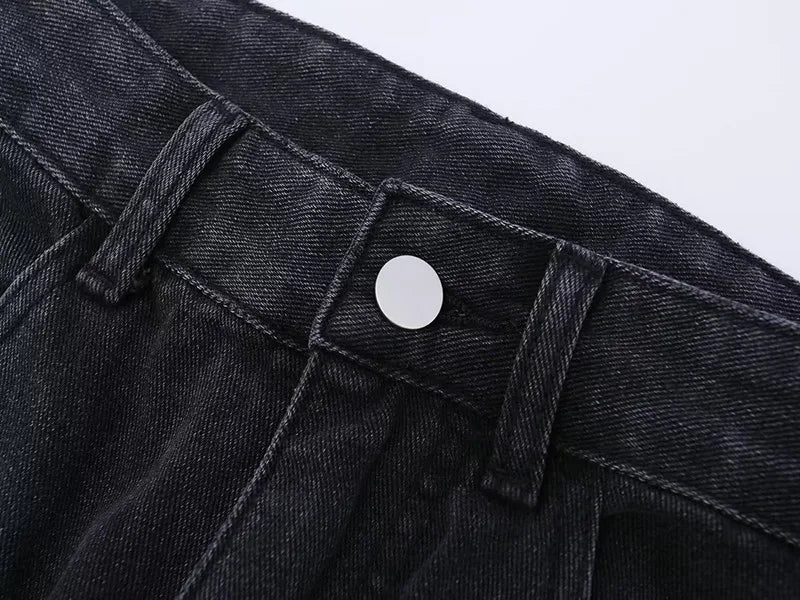 Zyren - Jeans oversize tendance avec un effet destroy stylé