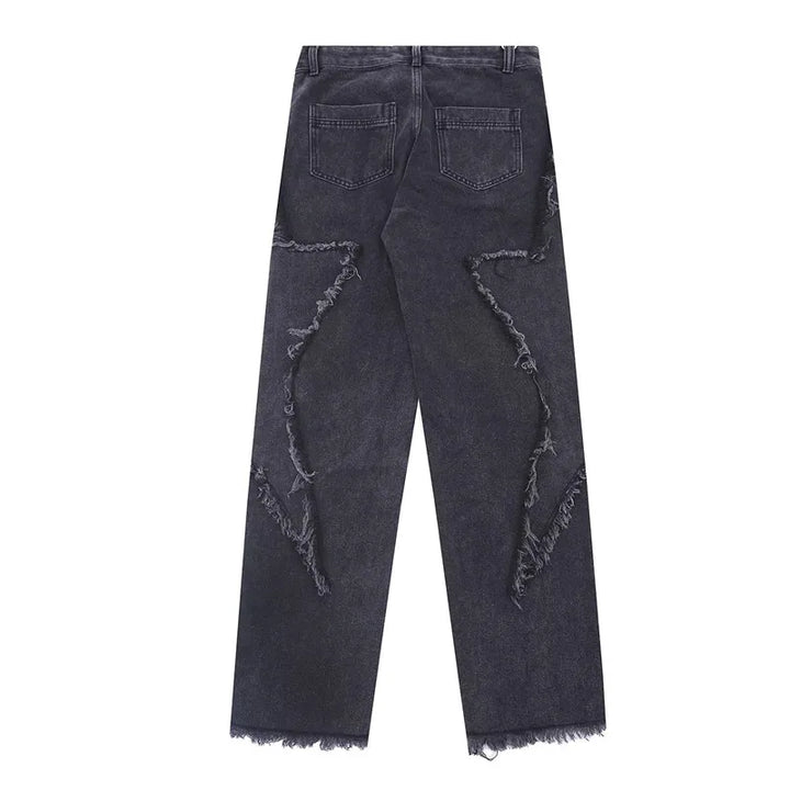 Zyren - Jeans oversize tendance avec un effet destroy stylé