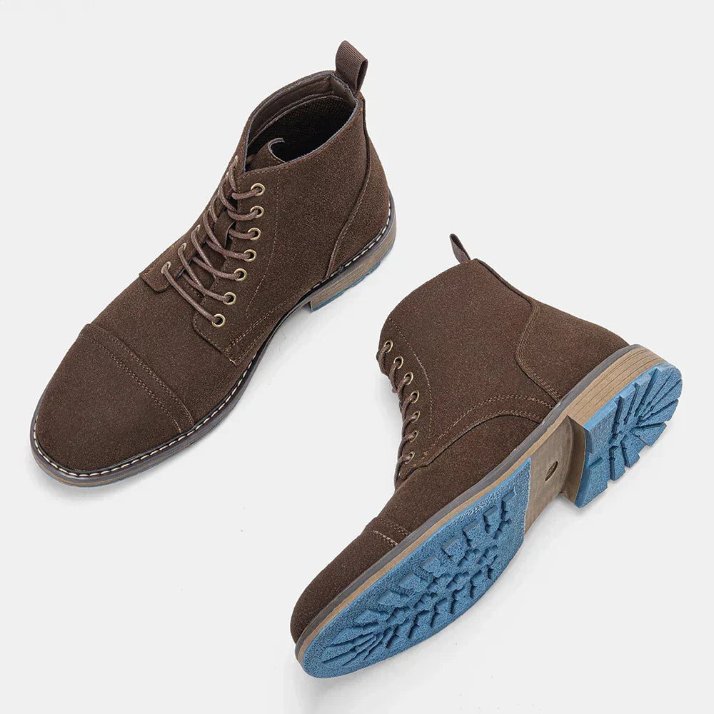 Bottes en cuir classiques élégantes pour hommes Felix™ avec semelle antidérapante sécurisée.