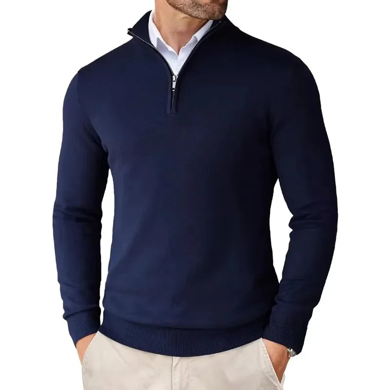 Caitlin™ Pull de luxe pour hommes avec demi-fermeture éclair résistante pour un look élégant.