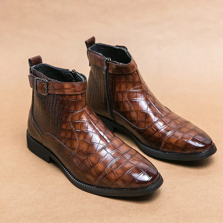 Ivo™ Bottes chevilles en croco luxe pour hommes - Des bottes élégantes et stylées pour l'homme moderne