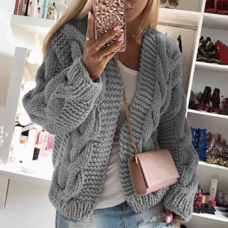 Dahlia - Gilet Épais Tricoté pour des Jours Froids Chaleureux et Confortables