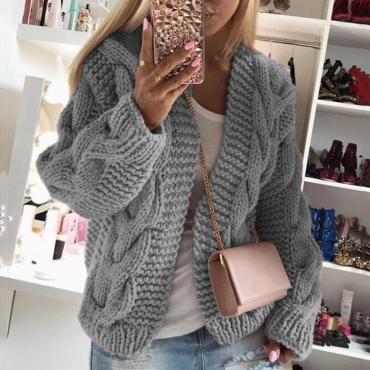Dahlia - Gilet Épais Tricoté pour des Jours Froids Chaleureux et Confortables