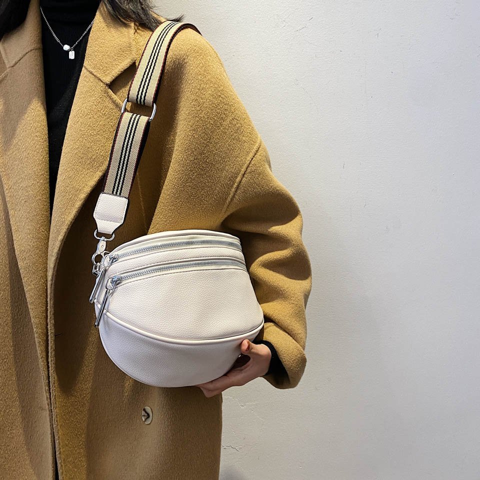 Zivora Luxe Sacoche en Cuir avec Double Zip - Sac Banane Élégant pour Chaque Occasion