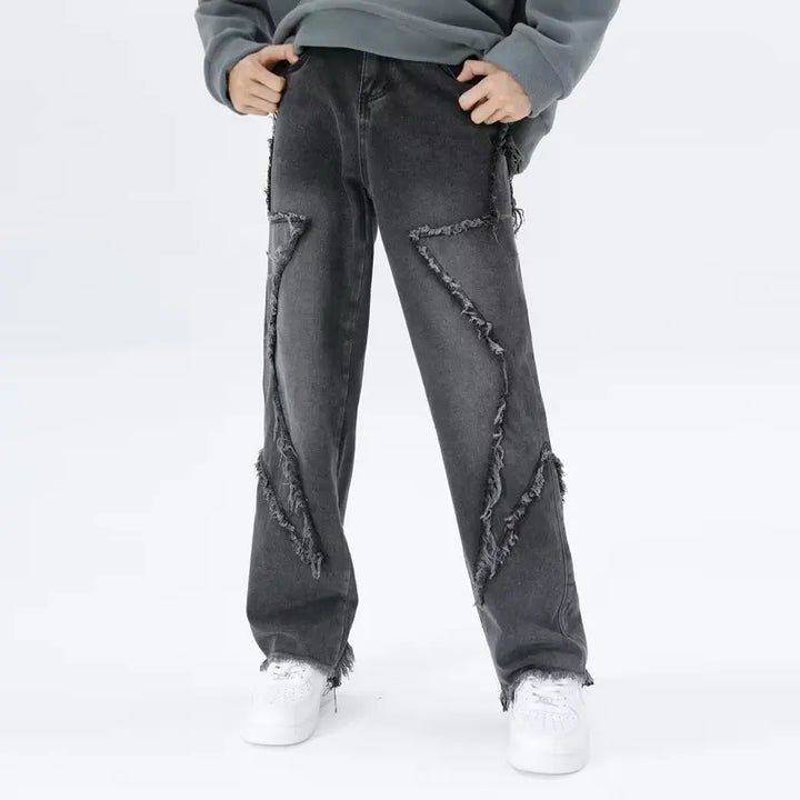 Zyren - Jeans oversize tendance avec un effet destroy stylé