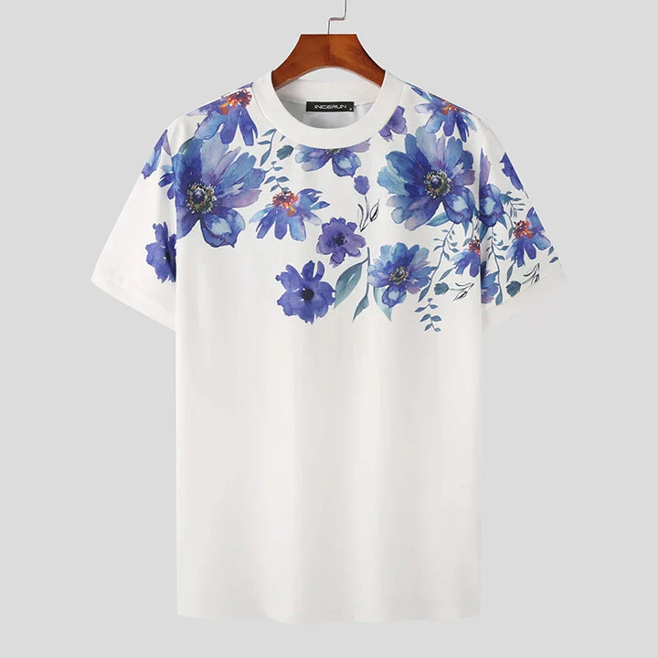 Damiano | Chemise Élégante à Manches Courtes Florales pour Hommes