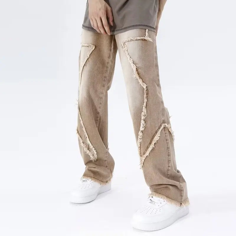 Zyren - Jeans oversize tendance avec un effet destroy stylé