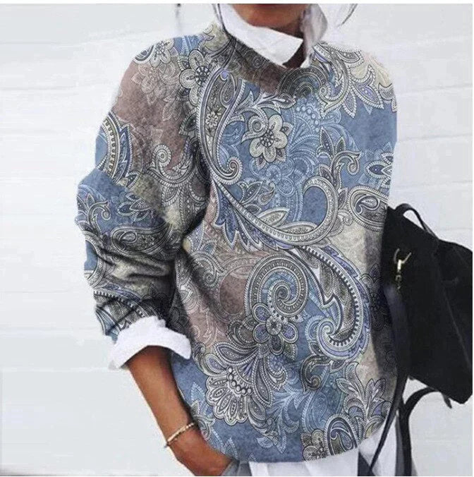 Olive - Pull à fleurs stylé pour un look élégant