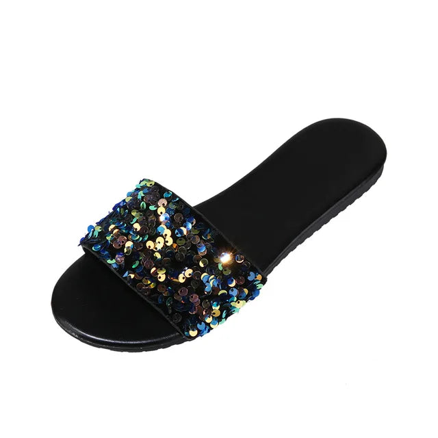 Stella - Tongs élégantes et luxueuses pour femmes, avec des détails scintillants, parfaites pour la plage !