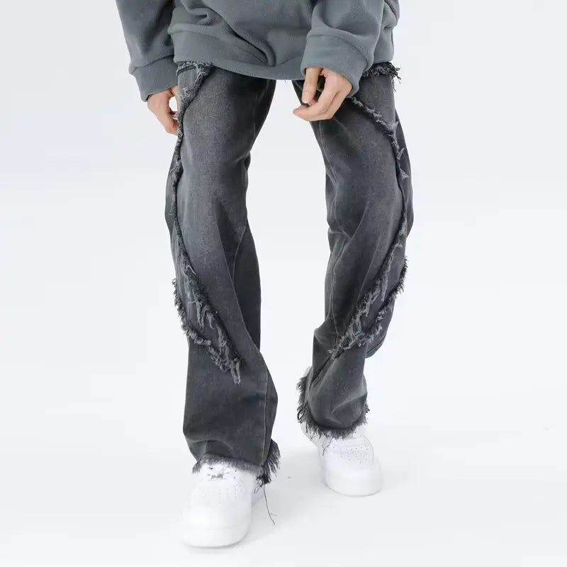 Zyren - Jeans oversize tendance avec un effet destroy stylé