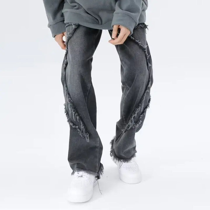 Zyren - Jeans oversize tendance avec un effet destroy stylé
