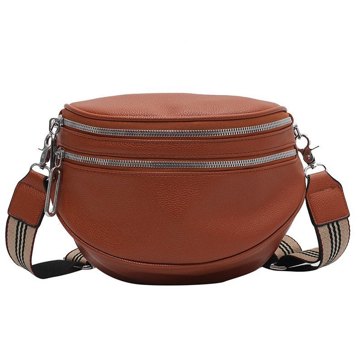 Zivora Luxe Sacoche en Cuir avec Double Zip - Sac Banane Élégant pour Chaque Occasion