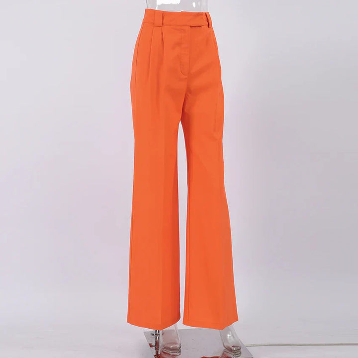 Evelien | Pantalon en lin orange stylé pour femme pour un look estival parfait