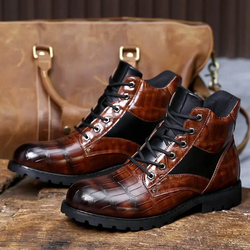 Bottes pour hommes Ed™ Luxe avec un design crocodile élégant