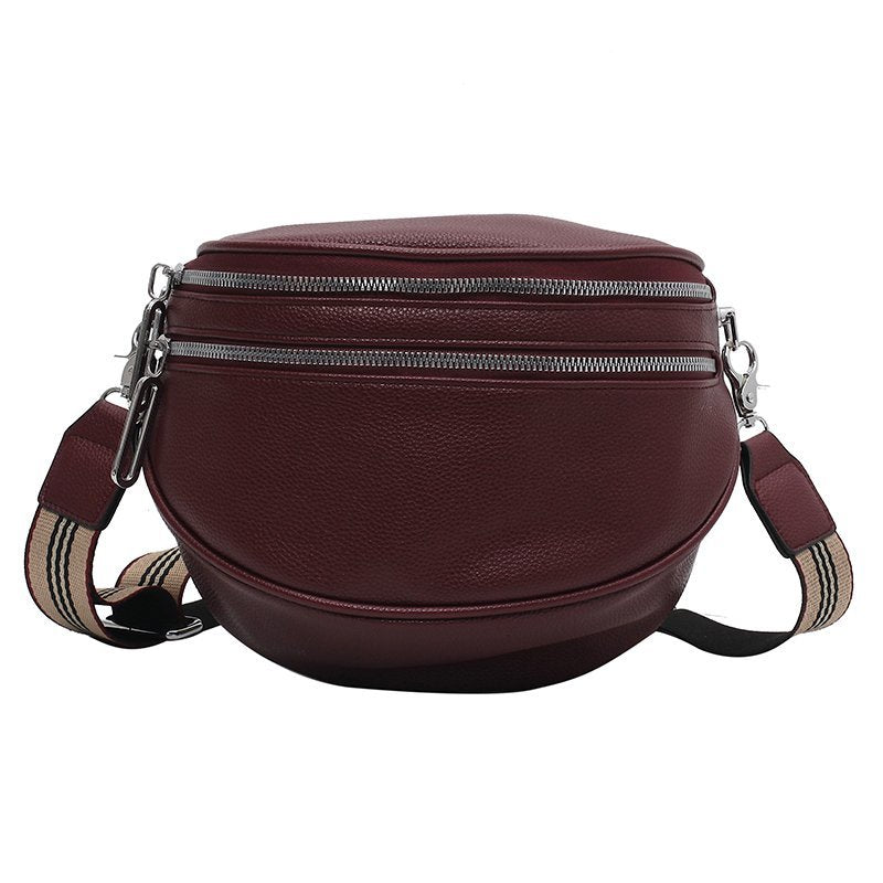 Zivora Luxe Sacoche en Cuir avec Double Zip - Sac Banane Élégant pour Chaque Occasion