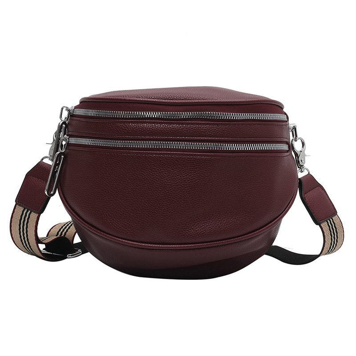 Zivora Luxe Sacoche en Cuir avec Double Zip - Sac Banane Élégant pour Chaque Occasion