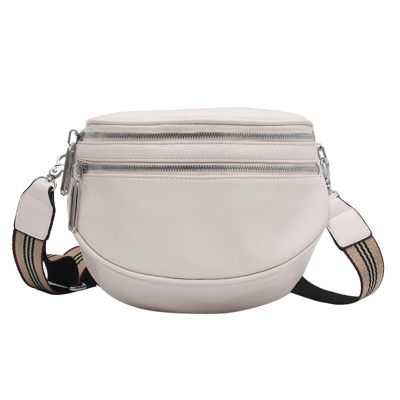 Zivora Luxe Sacoche en Cuir avec Double Zip - Sac Banane Élégant pour Chaque Occasion