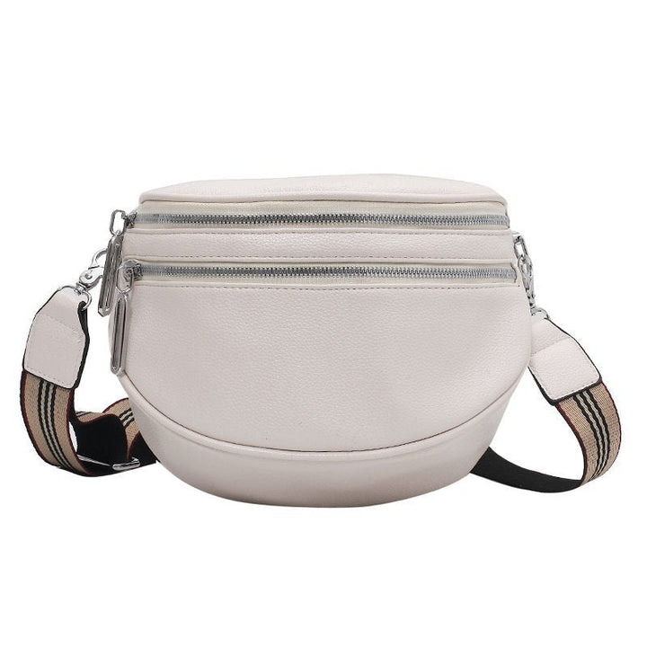 Zivora Luxe Sacoche en Cuir avec Double Zip - Sac Banane Élégant pour Chaque Occasion